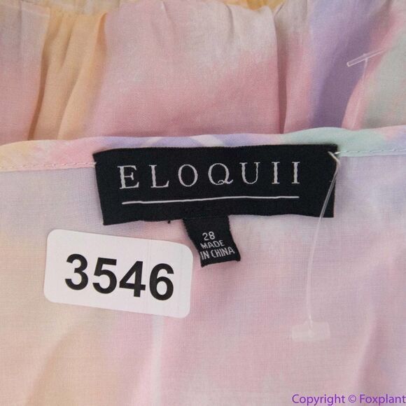 Eloquii Full Sleeve Wrap Dress‎ rainbow color tie-dye, 28 - Picture 12 of 16